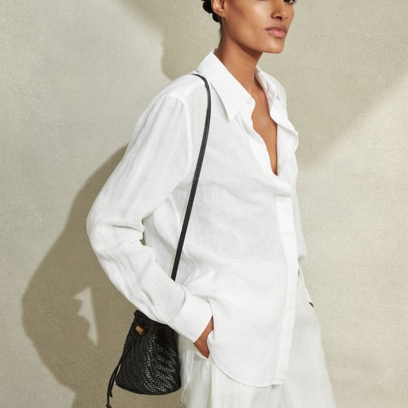 Reiss Tops - REISS Campbell 100% Lightweight Linen Button Down Shirt USA 6